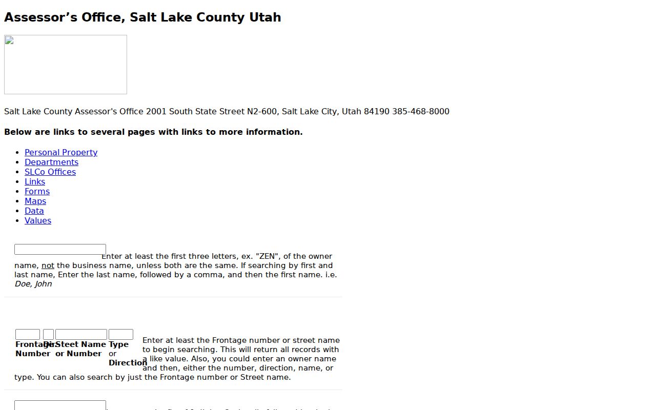 South Salt Lake public records owner and parcel search